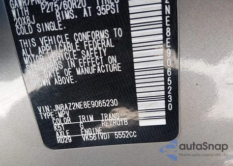 2014 Infiniti Qx80 z USA, uszkodzony, nr VIN JN8AZ2NE8E9065230